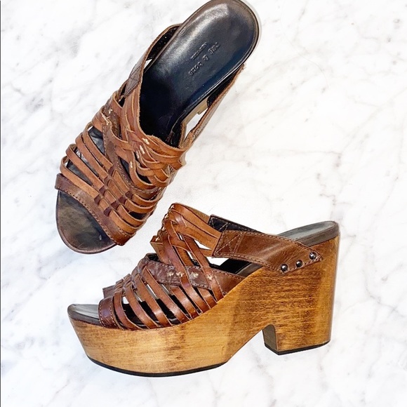 Rag & Bone “Berkane” Brown Wedge Sandals Size 6 - Picture 3 of 7